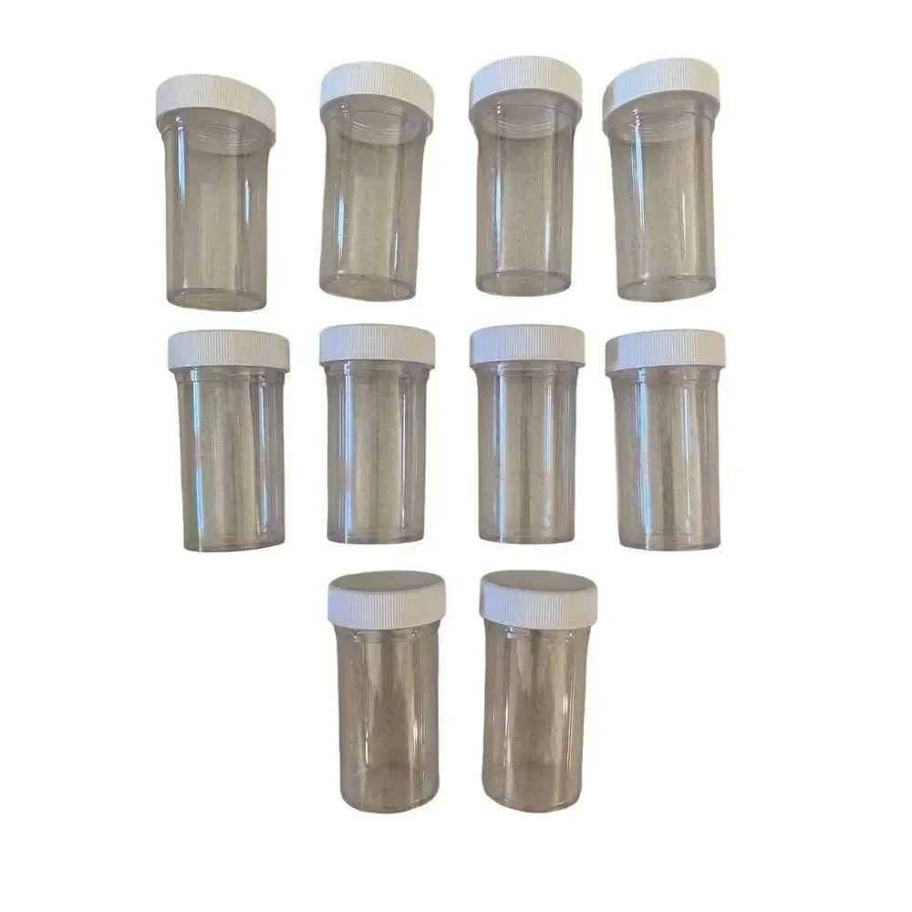 Lot Of 10 Plastic Vials Bottles Jars Containers Home Decor Art Crafts